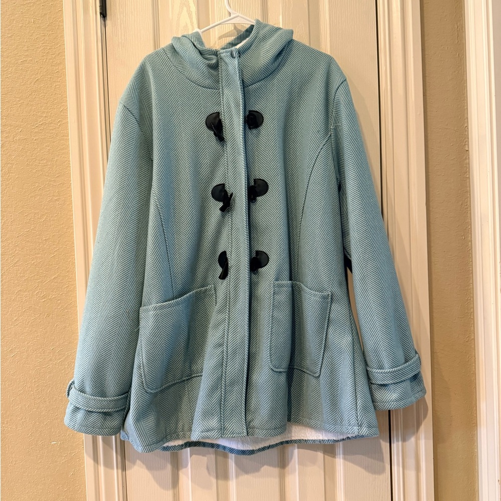 Stylish Blue Toggle Coat